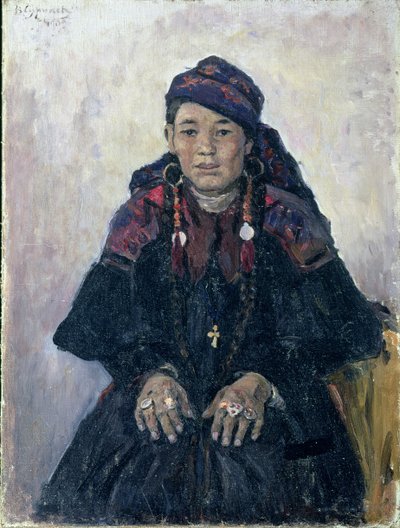 Portrait of a Cossack Woman by Vasilij Ivanovic Surikov